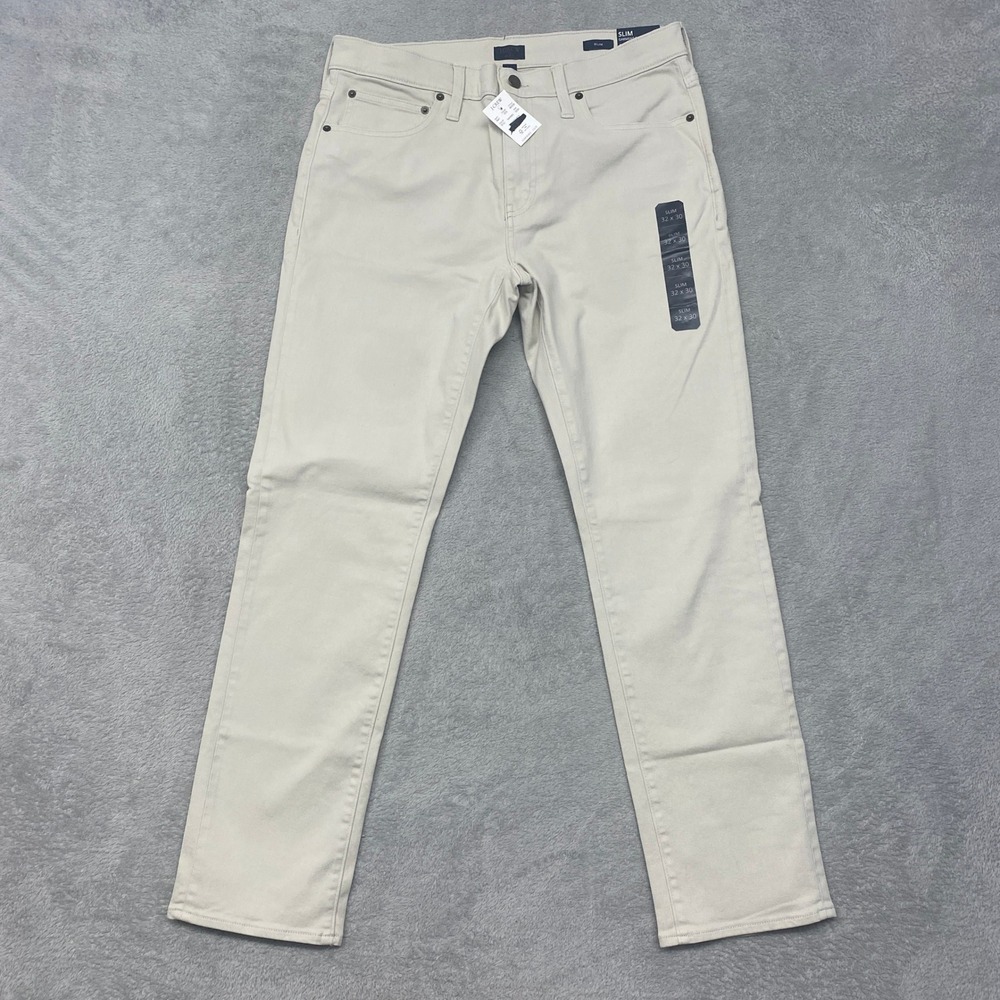 J Crew Pants Mens 32x30 Slim Garment Dye Stone Beige 5 Pocket Chino BK228 NEW
